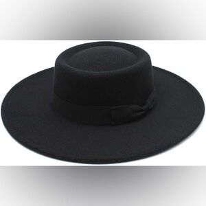 NWT Black Women's Fedora Hat (Wide-Brim)